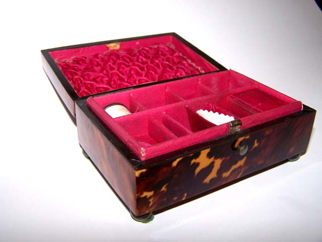 An early Victorian Tortoiseshell Sewing Box dated May 12, 1837 — image 4